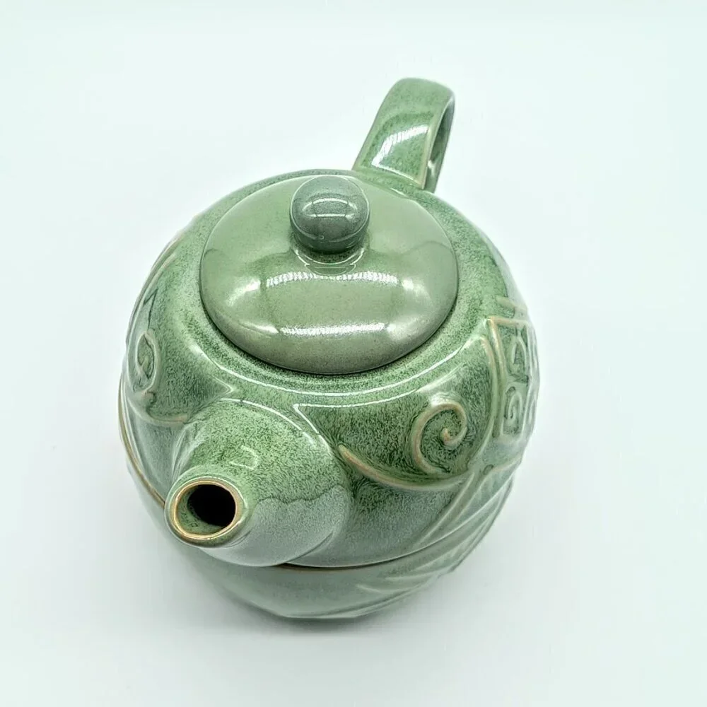 Pier 1 Sage Green Stoneware Stackable Teapot Cup For One NWT